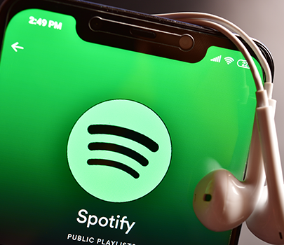 Handy mit Spotify App