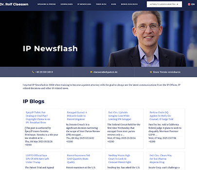 IP Newsflash Website Rolf Claessen